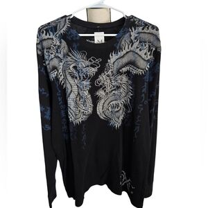 Xtreme Couture Men's Black Long Sleeve Thermal Shirt - 2XL